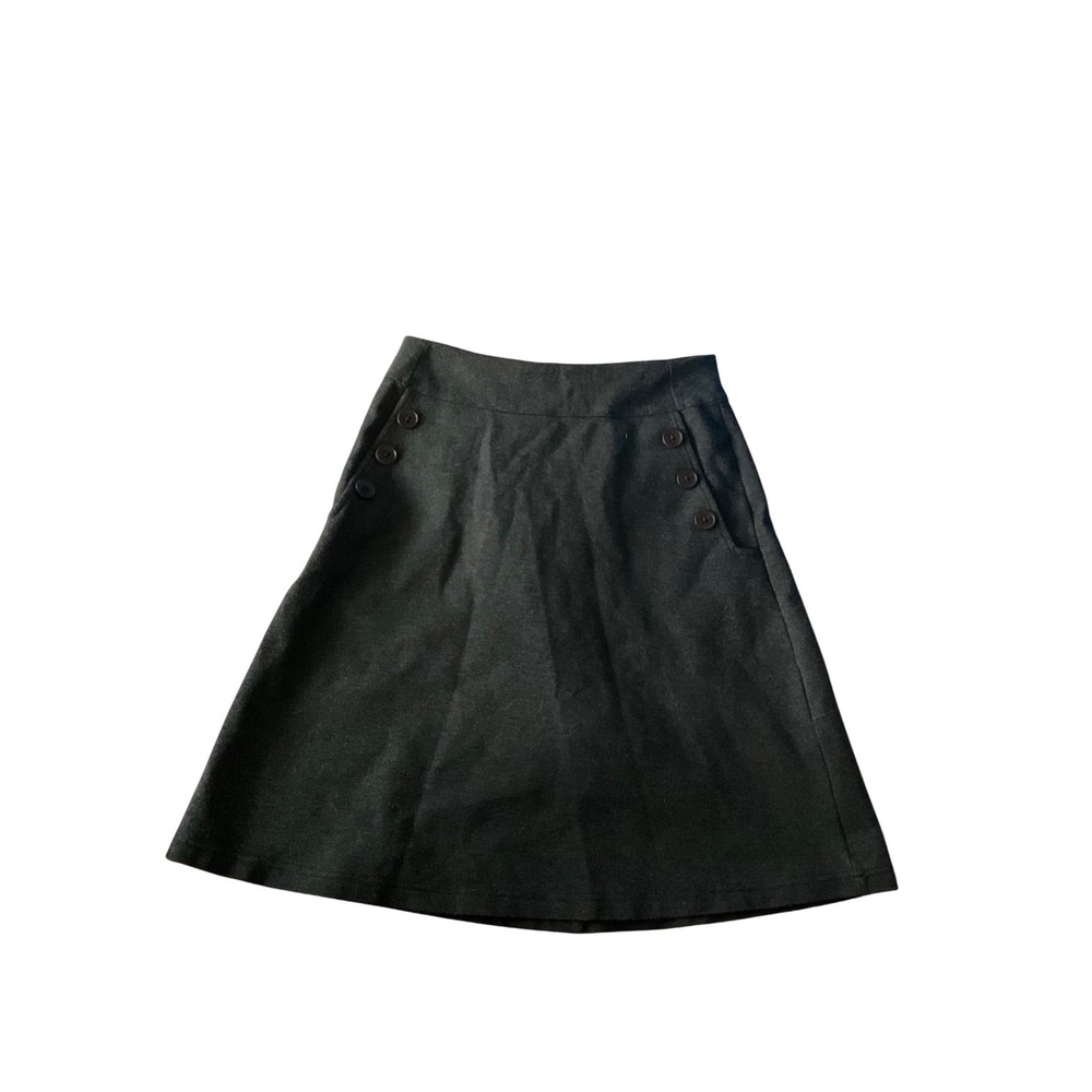 Betabrand Womens A Line Skirt Black Button Detail Size S